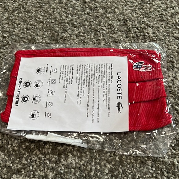 ❗️FINAL❗️ 🆕 LACOSTE RED Cotton Face Mask 🔴🔴 - Picture 1 of 3